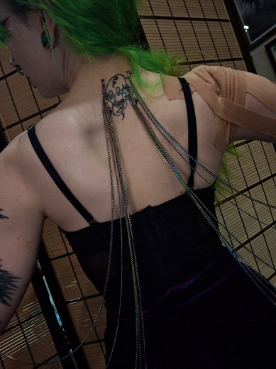 Rainbow Chain Bat Wing Play Piercing Process Explained
