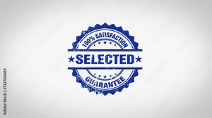 "Selected" 3D Animated Round Wooden Stamp Animation