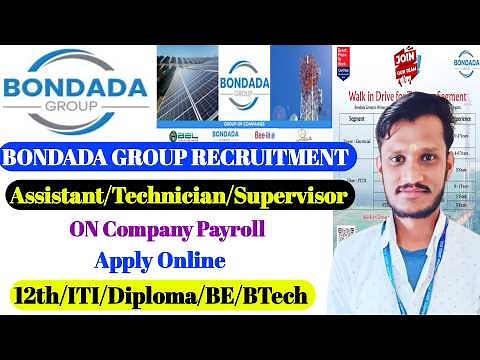Telecom Jobs 2026 🔥 Bondada Group Hiring ITI Diploma BTech | Field Engineer & Technician Jobs |