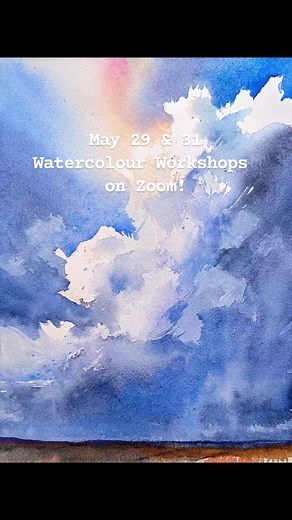 Enrollment is now open for two live watercolor workshops, this month's subject is painting dramatic, expansive skies in watercolor. There is a lot of food for growth in these two sessions, from technique and timing to color theory, to value and composition, you will find your eyes turning to the sky ahead and your hands itching to paint it! Click here to find out more about the May 29th and 31st sessions and to enroll: https://learn.angelafehr.com/p/zoom-workshops | Angela Fehr Artist