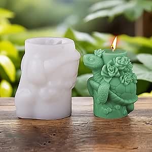 Turtle Candle Mold - Animal & Bear Resin Casting Molds, Silicone Clay Jewelry Molds, Candle Making Craft Supplies