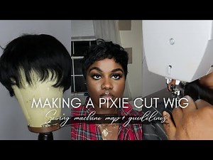 HOW TO: Making my first pixie wig on the sewing machine| Transfer wig measurements & map guidelines