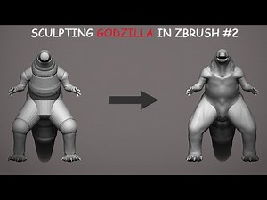 Sculpting Godzilla in ZBrush Part 2: Block out the Shape | Godzilla vs Kong Diorama