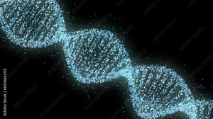 Abstract Digital Rotating DNA Molecule in Transparent Background