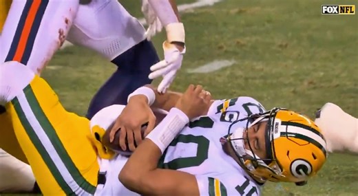 Jordan Love Got KO'd, Leaves Game After Brutal Headshot From Chicago Bears Player [VIDEO]