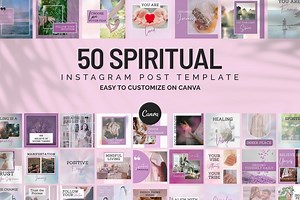 Mystical Instagram Templates: Spiritual Social Media Kit for Healers (canva Editable, 50 Posts) - Etsy