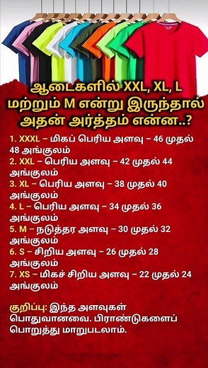 T-Shirt Size Guide Explained | What XXL, XL, L, M, S & XS Really Mean? #tamilshorts #motivationtamil