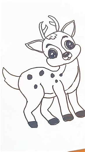Deer drawing ,Haw to make a Deer easy, drawing for kids cartoon Deer #doodleart #doodle #doodlebug