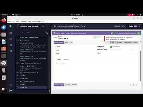 Demo(JSON):Odoo ERP CRM(Opportunity)+Cypress App:Automated Data Driven Testing/ Data Entry from JSON