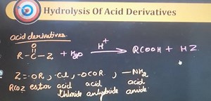 (D) Hydrolysis Of Acid Derivativesacid derivatives.R−C−2 H2​O... | Filo