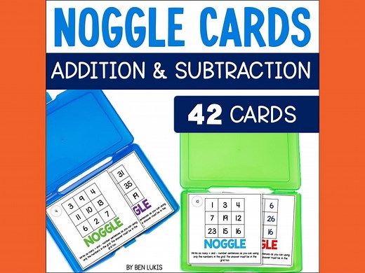 Noggle Math Game – Addition & Subtraction, 2nd-3rd Grade (printable) - Etsy