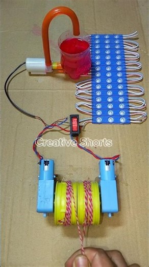 Powering A Water Pump and 15 LED Light With Two Metal Gear Motor _ DC Motor #dcmotor #tech #shorts