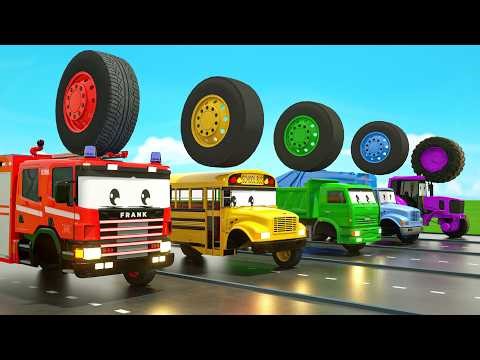 SquareWheels TV - Popular Super-Simple Songs - identify wheels by color - Nursery Rhymes