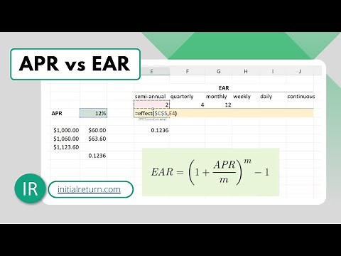 APR and EAR calculations in Excel / Principles of finance / Lesson 7