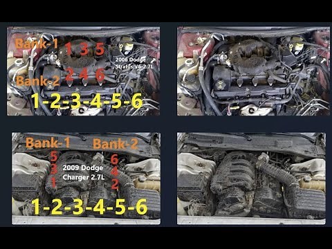 Dodge 2.7L V6 Engine Firing Order, Cylinder Location, (Bank-1 and Bank-2)