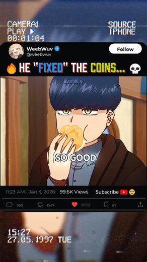 He fixed the coins with RAW STRENGTH! 💀 (Mashle) #Anime #Shorts