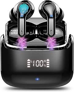 Wireless Earbud, Bluetooth 5.3 Headphones 2022 Bluetooth Earbud with Dual Mic, Wireless Earphones in Ear 40H Deep Bass Noise Cancelling Wireless Headphones IP7 Waterproof Ear Buds for Sport USB-C[New]