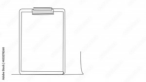 Animation of single continuous line drawing Arabian businessman climbing clipboard with rope. Extra effort to work on reports optimally. The final report is awaited. Work hard. Full length motion