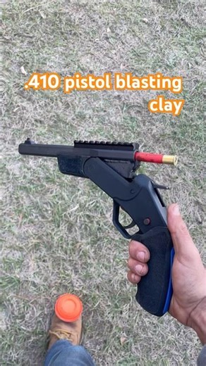 .45/.410 shotgun pistol blasting clay out of the air #outdoors #hunting #claypigeons