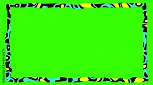 The square frame on transparent background with liquid texture and form with blue and yellow colors. Decorative border for video, social media, or as a template. Stock Video