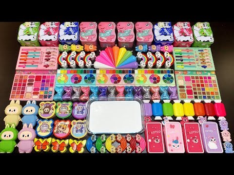 RELAXING WITH CLAY PIPING BAGS VS GLITTER VS MAKEUP ! Mixing Random Things Into GLOSSY Slime #6535