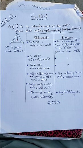 Exercise 12.1 Complete - Class 9th Mathematics ( Unit 12 )