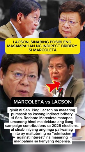 Lacson: Posibleng kasuhan ng “indirect bribery” si Sen. Marcoleta