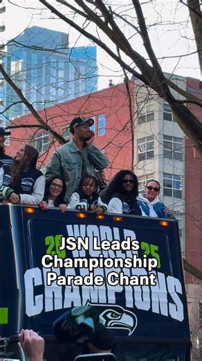 JSN led the city of Seattle with a familiar chant 🗣️ SEA-HAWKS Watch the full parade for free on the FOX Local app! | FOX 13 Seattle
