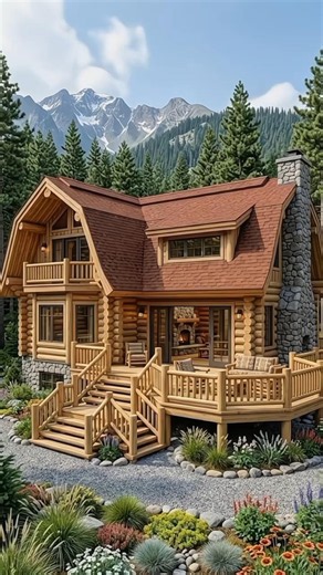 Building a Majestic Mountain Log Retreat #timelapse #Transformation