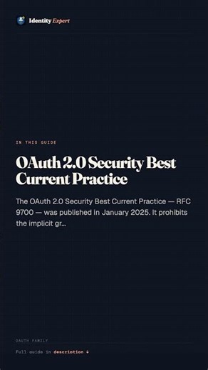 OAuth 2.0 Security Best Current Practice Explained #Shorts