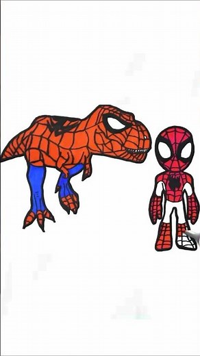 How to draw Spidey and His Amazing Friends with T-Rex Spider-man #spiderman #drawings #shorts