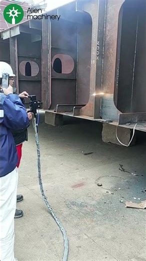 ⚡6000W Laser Cleaning! See how an ultra-high-powered machine removes rust from a ship's hull!#shorts
