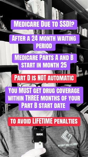 If you’re receiving Medicare due to SSDI, there’s one detail that catches a lot of people by surprise: ✅ Medicare Parts A & B usually start automatically after your 24-month SSDI waiting period. ❌ Part D prescription drug coverage does NOT. If you go too long without creditable drug coverage, you could face a Part D late enrollment penalty that lasts for as long as you have Medicare. Don’t assume everything is automatic. Understanding your enrollment windows can save you money and headaches down