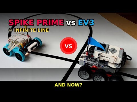 Head-to-Head on an Infinite Line ♾️ - LEGO Spike Prime & EV3 Line Followers