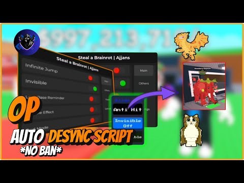 CRAZY🤑 Auto desync & Anti Hit Script - Steal A Brainrot[🎃] | No Ban | No Key | Free | Working