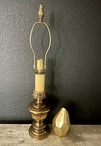 Vintage Stiffel Brass Table Lamp: Hollywood Regency Mid-century Modern (28.5”H to Harp, 5" Round Base) - Etsy