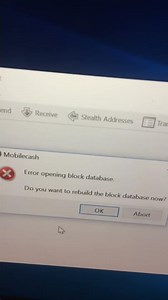 Error opening block database!!!??