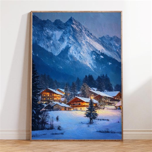 Seefeld Austria Oil Painting Poster, Alpine Trails Print, Scenic Wall Art - Etsy