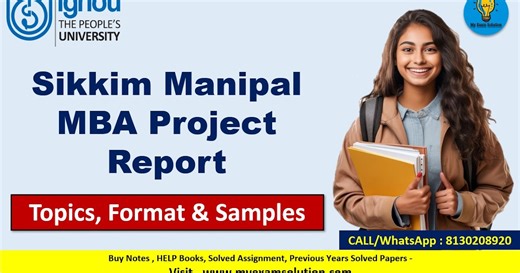 Sikkim Manipal MBA Project Report – Topics, Format & Samples