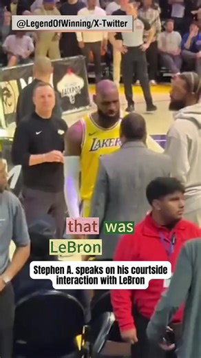 @stephenasmith describes his moment with LeBron James on Thursday night at Knicks-Lakers. #lebron #lakers #NBA #stephenasmith (via TheFlightMike/X)