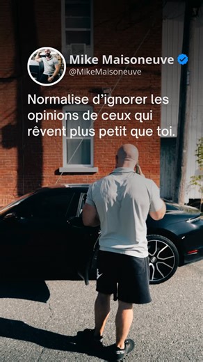 Mike Maisonneuve on Instagram: "Plus tu avances, plus tu réalises que tout le monde ne pense pas aussi grand que toi. Pis c’est correct. Apprends à filtrer les opinions qui t’empêchent d’avancer. Garde le focus sur ta vision, pas sur ceux qui rêvent plus petit."