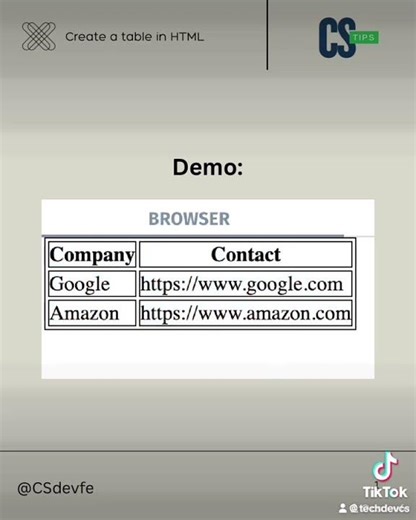 Create a table on HTML with CSS styling
