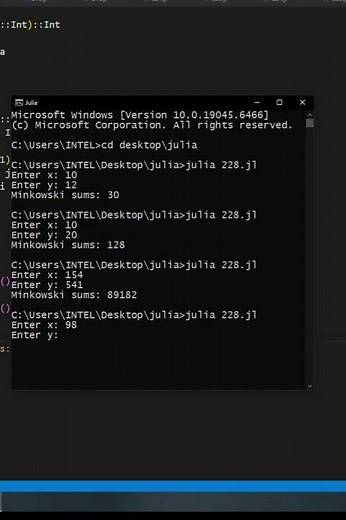 julia | Euler project 'Minkowski Sums' | CodeLearning