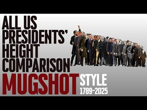 All US Presidents Height Comparison | 1789–2025 | Mugshot Style