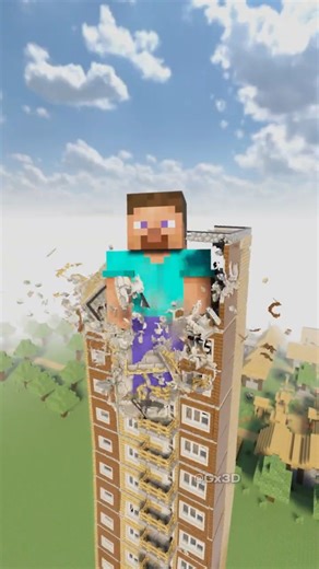 Minecraft Building versus Steve #minecraft #teardown