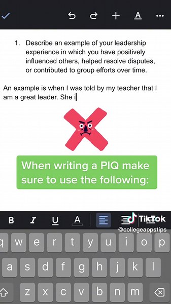 Here is a personal insight question tip to help write! This tip recommendation can be found on UC applications website. #collegehacks #ucapplications #personalinsightquestions