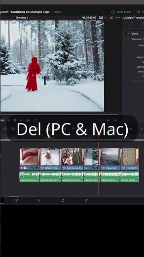 How to Select and Delete Multiple Transitions at Once in Davinci Resolve #contentcreator