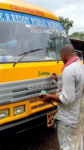 Mini Truck Gets AMAZING Hand Painted Letters by Street Artist #viral #shorts #art