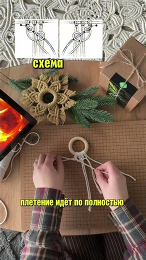 DIY snowflake using macrame technique. A super-detailed tutorial with all the articles is on my T...
