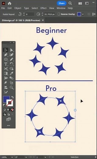 Amazing Reflect Tool in Illustrator 😍 | Beginner vs Pro